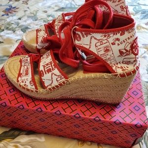 Tory Burch red espadrille.